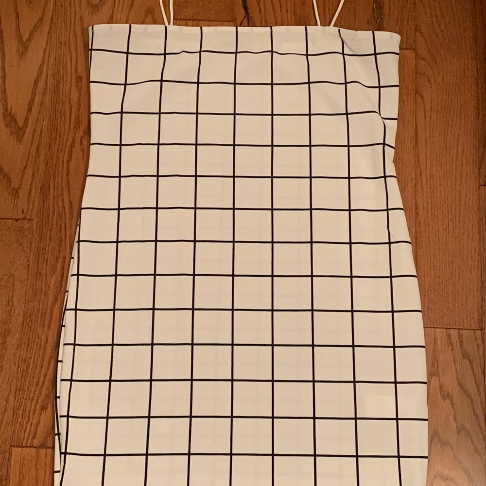 Pattern body con dress with spaghetti straps